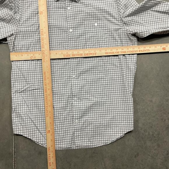 Calvin Klein Shirt Mens XL Gray Infinite Cool Non-Iron Button Down Micro Check - Picture 2 of 4